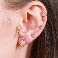 Y2K pink color sweet piercing earring cartilage earrings