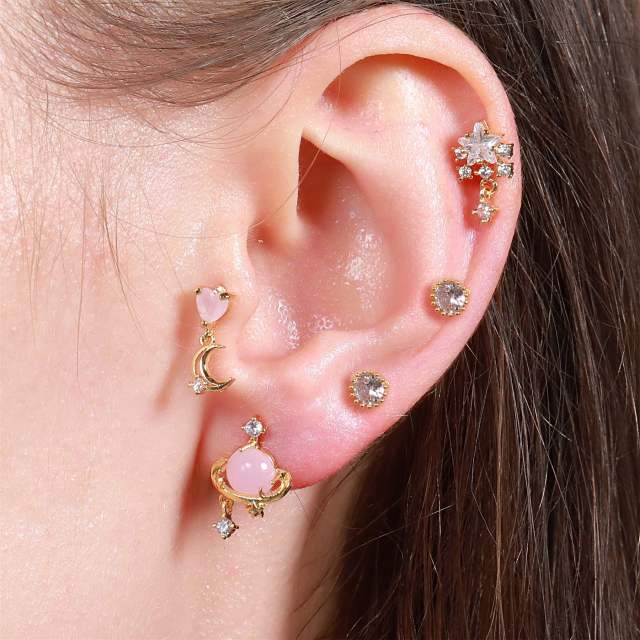 Y2K pink color sweet piercing earring cartilage earrings
