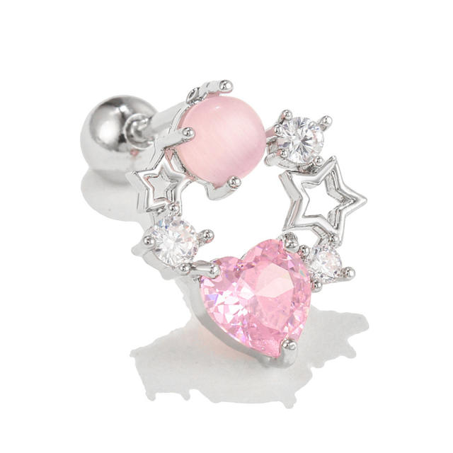 Y2K pink color sweet piercing earring cartilage earrings