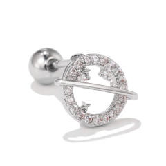 Hot sale silver color cute bear piercing earrings cartilage earrings