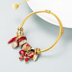 Crystal beads butterfly charm DIY bracelet