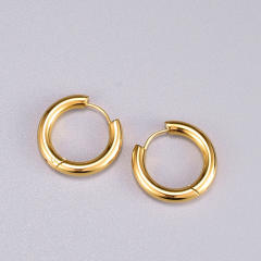 Concise simple hoop stainless steel earrings
