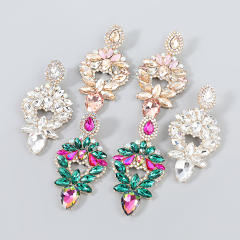 Chunky glass crystal statement dangle earrings