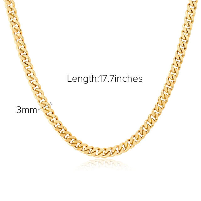 18k real gold plated cuban chain herringbone chain stainless steel necklace