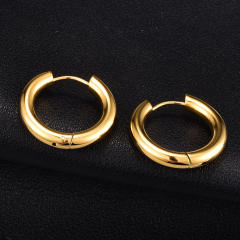 Concise simple hoop stainless steel earrings