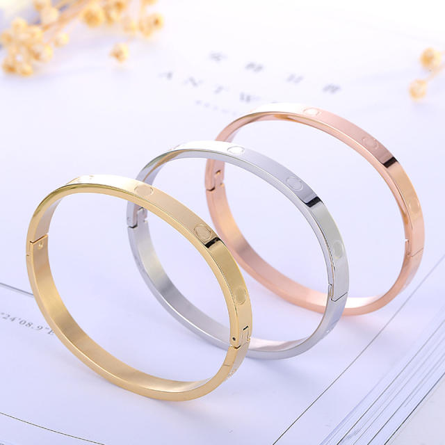 4mm/6mm/8mm concise design stainless steel bangle bracelet