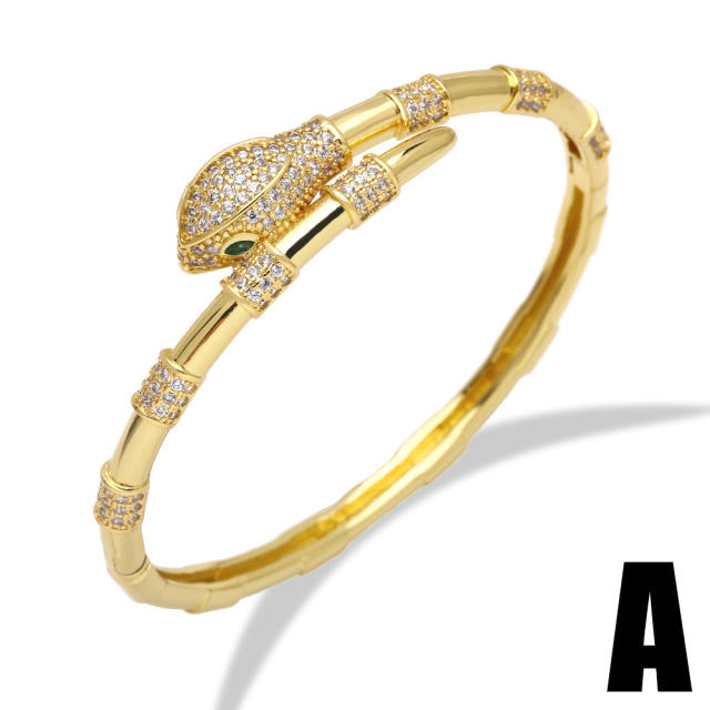18KG copper diamond snake bangle bracelet
