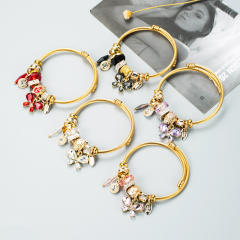 Crystal beads butterfly charm DIY bracelet