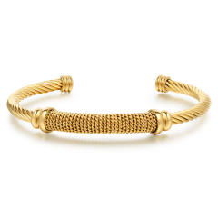 Stainless steel cuff bangle bracelet for man