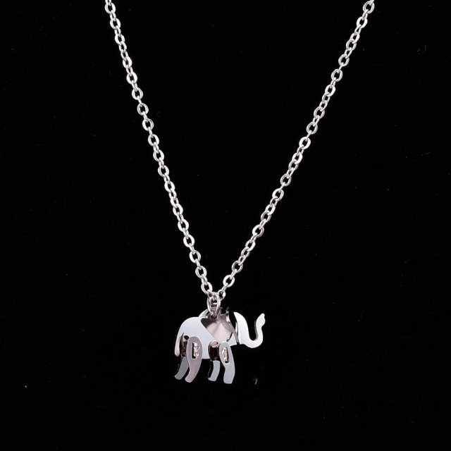 Fashion cute elephant stainless steel necklace