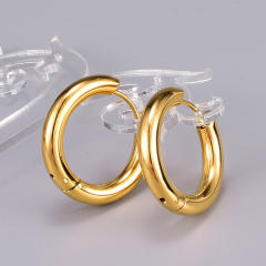 Concise simple hoop stainless steel earrings