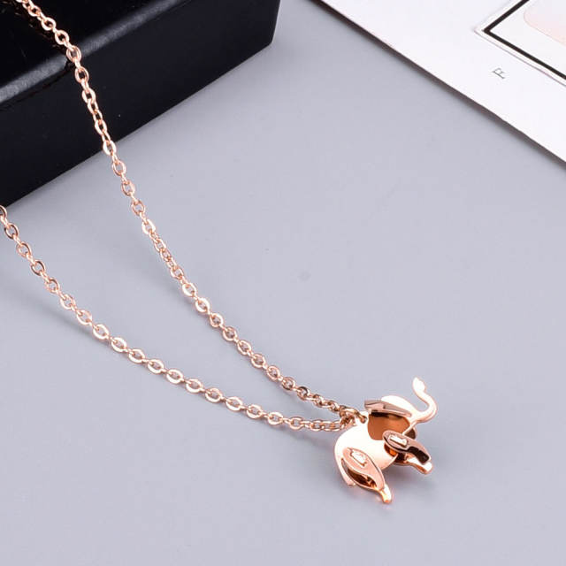 Fashion cute elephant stainless steel necklace