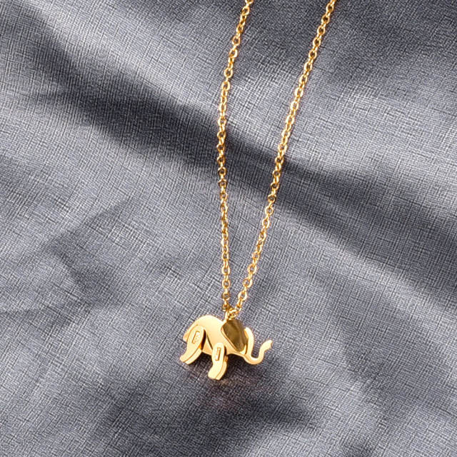 Fashion cute elephant stainless steel necklace