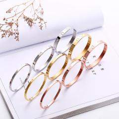4mm/6mm/8mm concise design stainless steel bangle bracelet