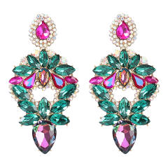 Chunky glass crystal statement dangle earrings