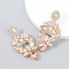 Chunky glass crystal statement dangle earrings