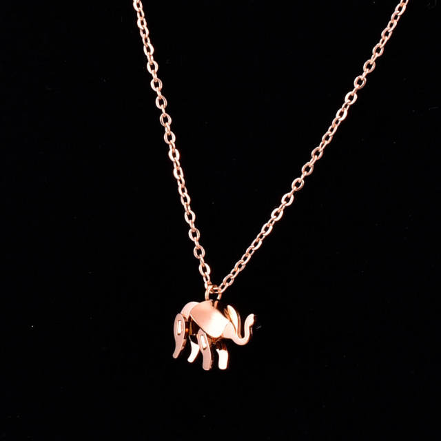 Fashion cute elephant stainless steel necklace