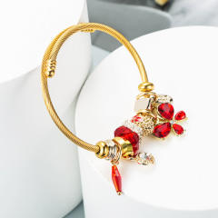 Crystal beads butterfly charm DIY bracelet