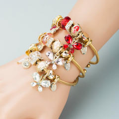 Crystal beads butterfly charm DIY bracelet