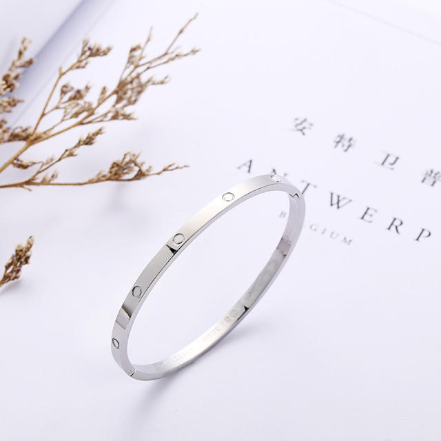 4mm/6mm/8mm concise design stainless steel bangle bracelet