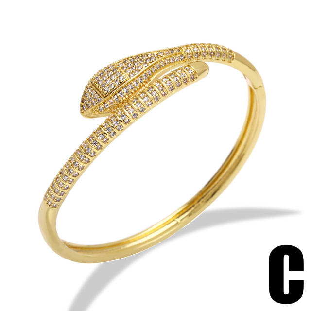 18KG copper diamond snake bangle bracelet