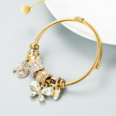 Crystal beads butterfly charm DIY bracelet