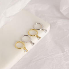 S925 sterling silver rhinestone huggie earrings