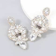 Chunky glass crystal statement dangle earrings