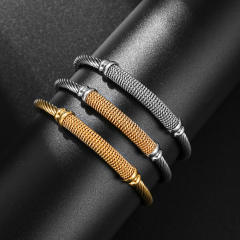 Stainless steel cuff bangle bracelet for man