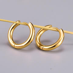Concise simple hoop stainless steel earrings