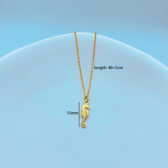 Concise mushroom heart flower pendant dainty stainless steel necklace