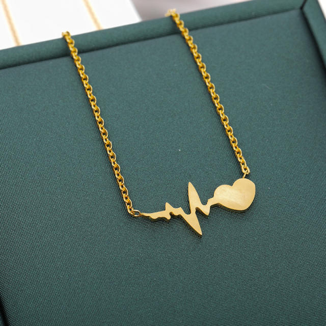 18K heartbeart stainless steel necklace