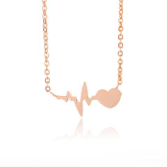 18K heartbeart stainless steel necklace