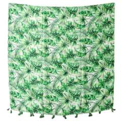 Fresh palma tree leaf green color women fashion scarf