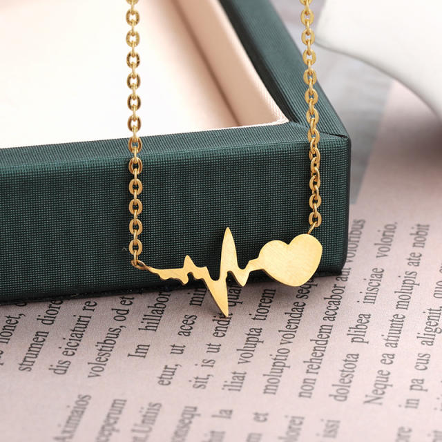 18K heartbeart stainless steel necklace