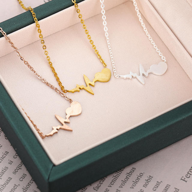 18K heartbeart stainless steel necklace