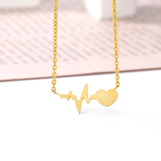 18K heartbeart stainless steel necklace