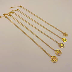 Concise compass pendant stainless steel necklace