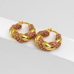 Occident fashion chunky twisted hoop earrings