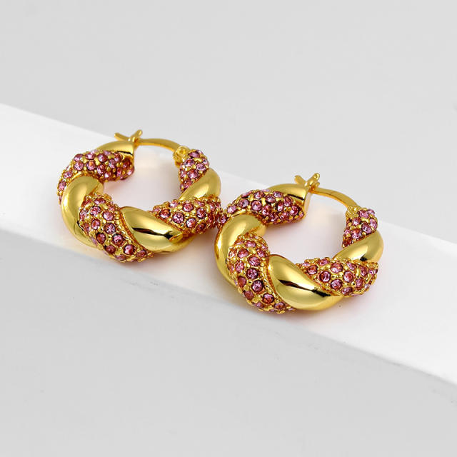 Occident fashion chunky twisted hoop earrings