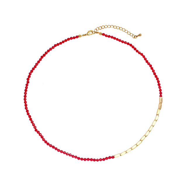 Summer colorful glass bead choker necklace