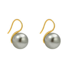 Chic white gray pearl earrings