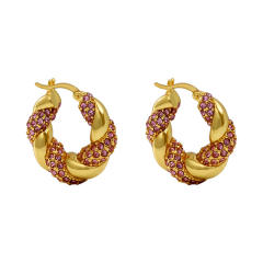 Occident fashion chunky twisted hoop earrings