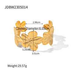Summer chunky bloom flower beach stainless steel bangle earrings set