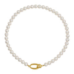 Elegant famous brand gray white pearl necklace