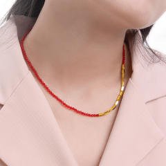 Summer colorful glass bead choker necklace