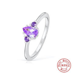 925 sterling silver crystal stone finger rings tail rings