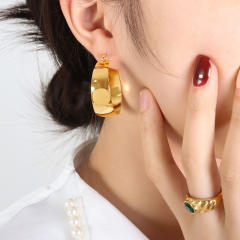 Chunky stainless steel hoop earrings
