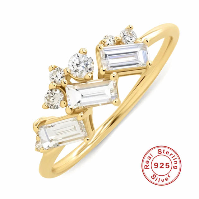 925 sterling silver crystal stone finger rings tail rings