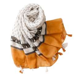 Korean color matching sweet yellow color women fashion scarf